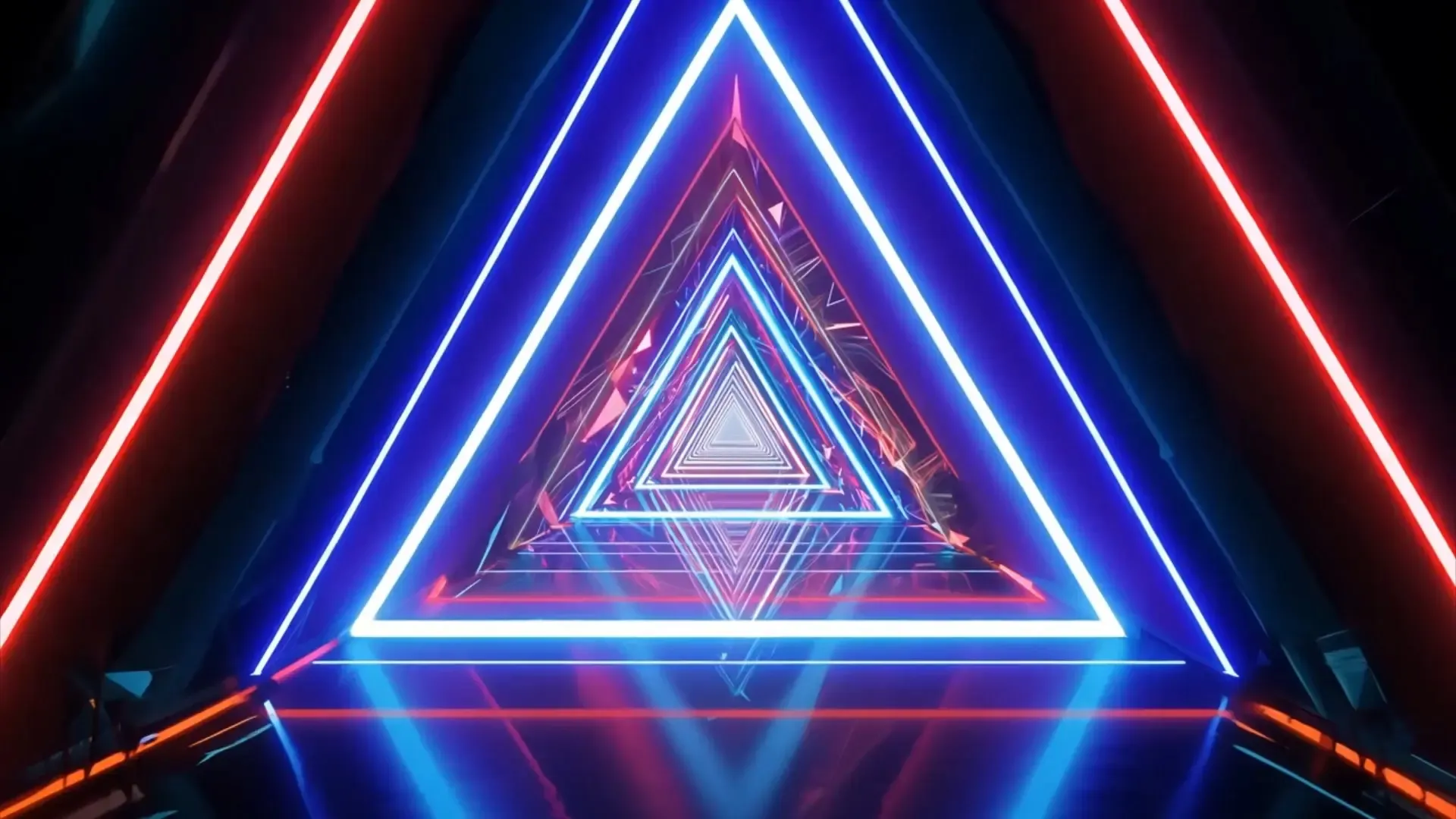 Vibrant Neon Triangle Showcase Loop Background